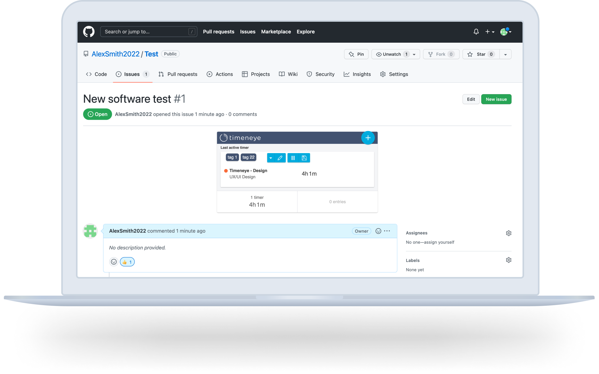 Time tracking for GitHub by Timeneye